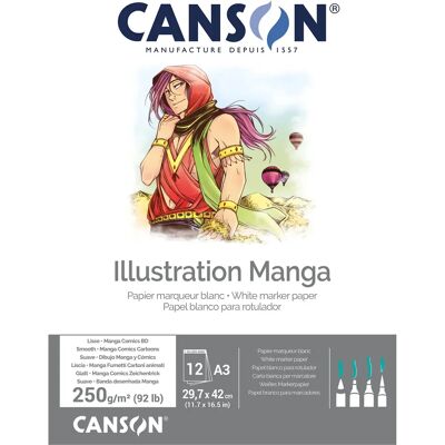 Canson Illustration Manga White Marker Paper - A3 - 12 Blatt - 250g Canson Illustration Manga White Marker Paper - A3 - 12 Blatt - 250g