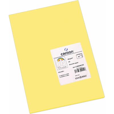 Papier couleur jaune citron A3 de Canson - Papier de couleur Papier couleur jaune citron A3 de Canson - Papier de couleur
