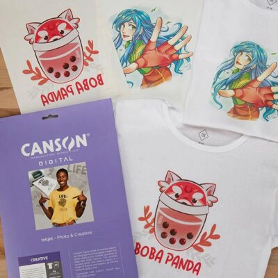 Papel de transferencia para camisetas de algodón Canson C204567480 - 10 hojas Papel de transferencia para camisetas de algodón Canson C204567480 - 10 hojas