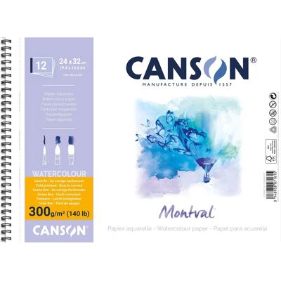 Blocco acquerello Canson Montval - 300gsm, 24 x 32cm - Blocco acquerello Blocco acquerello Canson Montval - 300gsm, 24 x 32cm - Blocco acquerello