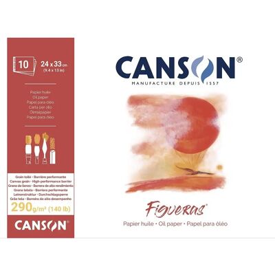 Canson Figueras Oil Painting Paper - Linen, 290g, 24x33cm Canson Figueras Oil Painting Paper - Linen, 290g, 24x33cm