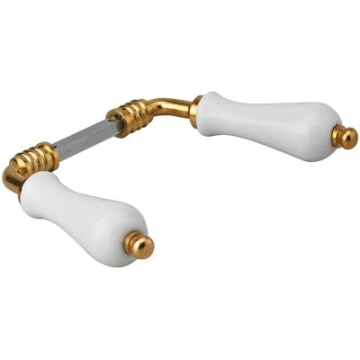 THIRARD - Porcelain Door Handle Set - Brass, Steel, 7mm THIRARD - Porcelain Door Handle Set - Brass, Steel, 7mm