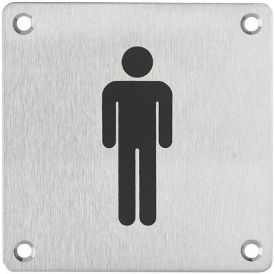 THIRARD - Cartello toilette uomo - acciaio inox spazzolato - Segnale THIRARD - Cartello toilette uomo - acciaio inox spazzolato - Segnale