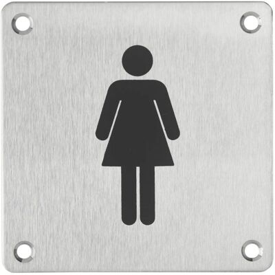 THIRARD - Cartello-wc-donna-100x100 - Acciaio inossidabile spazzolato - Segno THIRARD - Cartello-wc-donna-100x100 - Acciaio inossidabile spazzolato - Segno