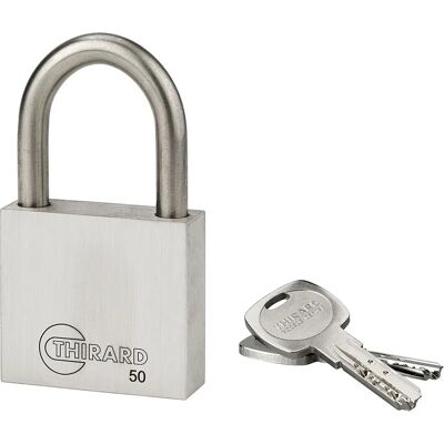 Thirard - Lucchetto Inox Transit 2 50mm - Arco Inox - 2 Chiavi Reversibili - Sicurezza Thirard - Lucchetto Inox Transit 2 50mm - Arco Inox - 2 Chiavi Reversibili - Sicurezza