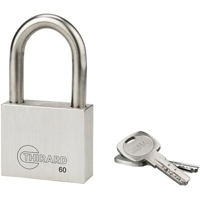 Candado de Acero Inoxidable Thirard - Transit 2 60mm, arco de acero, 2 llaves reversibles Candado de Acero Inoxidable Thirard - Transit 2 60mm, arco de acero, 2 llaves reversibles