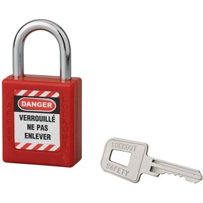 THIRARD - 40 mm padlock 6x25 - Red nylon shackle - Padlock THIRARD - 40 mm padlock 6x25 - Red nylon shackle - Padlock