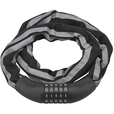 Zamek motocyklowy Thirard - 0,9m, Odblaskowy nylon, Kod 5 cyfr Zamek motocyklowy Thirard - 0,9m, Odblaskowy nylon, Kod 5 cyfr