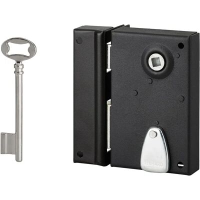 Thirard Lock - 70x110mm Vertical Lock with 1/2 Turn Bolt - Black - Left Thirard Lock - 70x110mm Vertical Lock with 1/2 Turn Bolt - Black - Left
