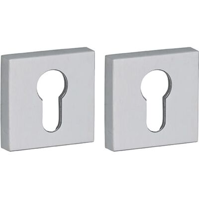 Frosio Bortolo - Modena 50x50 - pour cylindre européen - chrome satiné - Rosette - Publicité Frosio Bortolo - Modena 50x50 - pour cylindre européen - chrome satiné - Rosette - Publicité