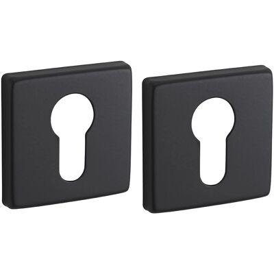 Set Maniglie Thirard - Coppia di Rosette - Foro Cilindro 50x50 - Finitura Nera Opaca Set Maniglie Thirard - Coppia di Rosette - Foro Cilindro 50x50 - Finitura Nera Opaca