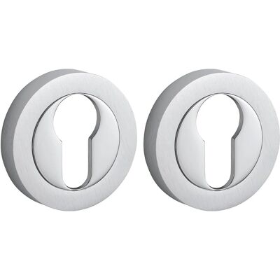 Thirard Coppia di Rosette Circolari Ø 50mm Cromato Satinato - Ferramenta per Porte Thirard Coppia di Rosette Circolari Ø 50mm Cromato Satinato - Ferramenta per Porte