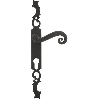 Poignée de porte en fer forgé noir Bouvet avec cylindre - Publicité Poignée de porte en fer forgé noir Bouvet avec cylindre - Publicité