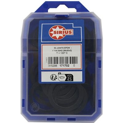 Giunto in gomma EPDM WATTS - 33x42mm, Confezione da 50 - Acqua Giunto in gomma EPDM WATTS - 33x42mm, Confezione da 50 - Acqua