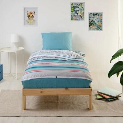 Bleu Calin Ritmo 90x190cm - Ensemble de literie enfant - Publicité Bleu Calin Ritmo 90x190cm - Ensemble de literie enfant - Publicité