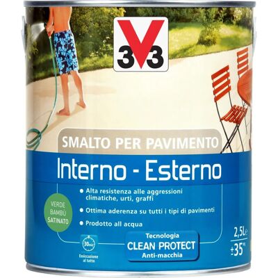 V33 - Smalto per pavimenti - Ad acqua, Verde, 2,5L V33 - Smalto per pavimenti - Ad acqua, Verde, 2,5L