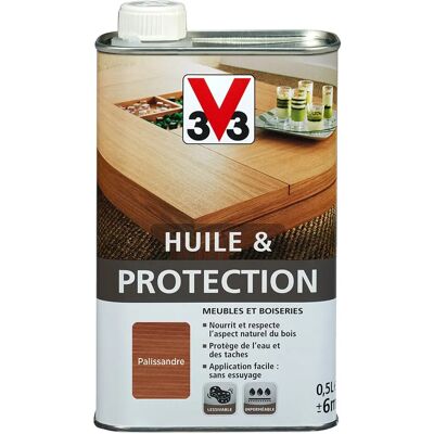 V33 Huile & Protection Palissandre pour Bois 0,5L - Publicité V33 Huile & Protection Palissandre pour Bois 0,5L - Publicité