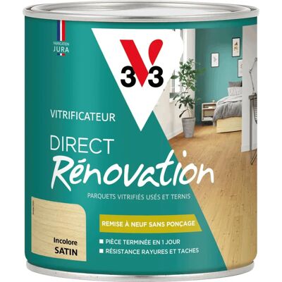 V33 Vernis Satiné - Rénovation de Sols - Protection Parquet & Stratifié - Publicité V33 Vernis Satiné - Rénovation de Sols - Protection Parquet & Stratifié - Publicité