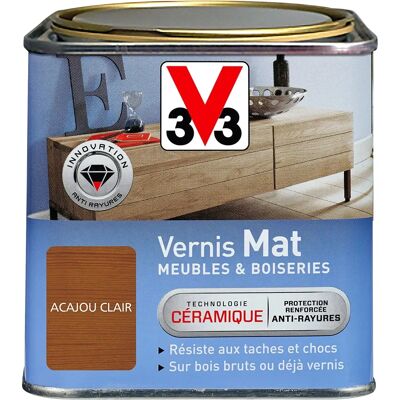 V33 Acajou Clair Mat 0,5L - Vernis Bois V33 Acajou Clair Mat 0,5L - Vernis Bois