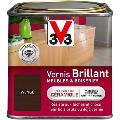 V33 Vernis Bois Wengé Brillant - Usage Intérieur - Publicité V33 Vernis Bois Wengé Brillant - Usage Intérieur - Publicité