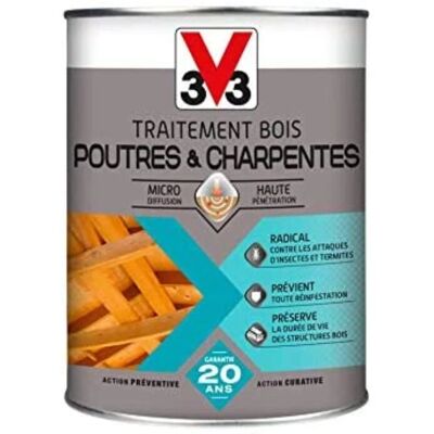 Traitement Bois V33 - Poutres & Charpentes 1L - Traitement du bois Traitement Bois V33 - Poutres & Charpentes 1L - Traitement du bois