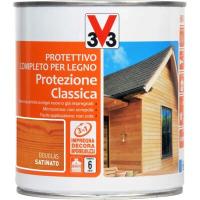 V33 Impregnante per Legno Douglas - Finitura Satinata - 0,75L V33 Impregnante per Legno Douglas - Finitura Satinata - 0,75L