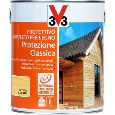Protettivo Completo per Legno V33 - Finitura Satinata per Esterni e Interni Protettivo Completo per Legno V33 - Finitura Satinata per Esterni e Interni