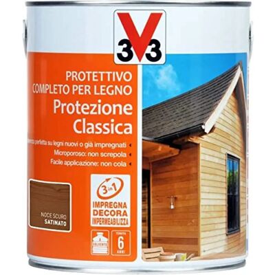 Impregnante V33 - Effetto satinato - 2,5L - Interno ed esterno Impregnante V33 - Effetto satinato - 2,5L - Interno ed esterno