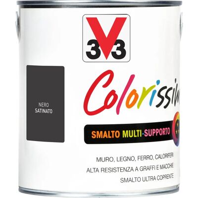 V33 - Smalto H20 Multisupporto Colorissim - Nero V33 - Smalto H20 Multisupporto Colorissim - Nero