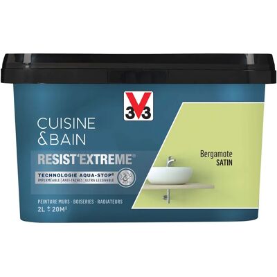V33 Bergamote Satin Peinture Cuisine & Bain - Peinture - Publicité V33 Bergamote Satin Peinture Cuisine & Bain - Peinture - Publicité
