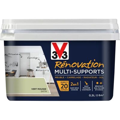 V33 - Rénovation Multi-Supports - Vert mousse - 0,5 L - Aérosol peinture - Publicité V33 - Rénovation Multi-Supports - Vert mousse - 0,5 L - Aérosol peinture - Publicité