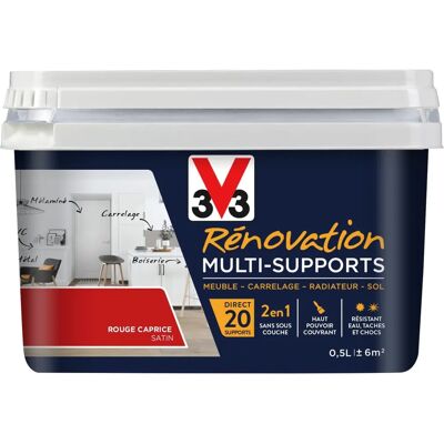 V33 Rénovation Multi-Supports Rouge caprice - Peinture - Publicité V33 Rénovation Multi-Supports Rouge caprice - Peinture - Publicité