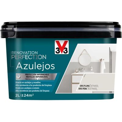 Pintura para azulejos y muebles de baño - Renovación - 2L - Gris Pluma - Pintura Pintura para azulejos y muebles de baño - Renovación - 2L - Gris Pluma - Pintura