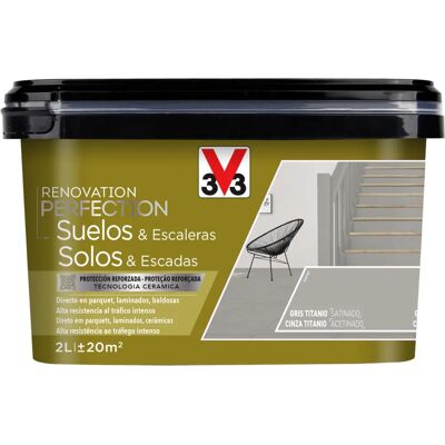 V33 Pintura Renovacion Suelos 2L Gris Titanio - Interior V33 Pintura Renovacion Suelos 2L Gris Titanio - Interior