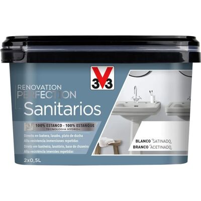 V33 Pintura Sanitarios Blanco - Acabado satinado impermeable - 119669 V33 Pintura Sanitarios Blanco - Acabado satinado impermeable - 119669