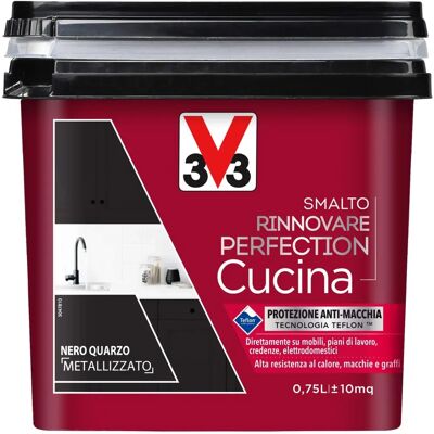 V33 Smalto Rinnovare Perfection Cucina Nero Quarzo Metallizzato - 0,75L V33 Smalto Rinnovare Perfection Cucina Nero Quarzo Metallizzato - 0,75L