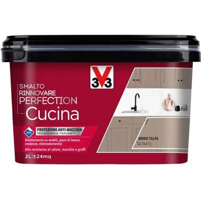 Smaltatura Cucina V33 - 2L, Grigio Talpa, Resistente ai Graffi Smaltatura Cucina V33 - 2L, Grigio Talpa, Resistente ai Graffi