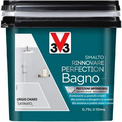 Smalto Bagno V33 Rinnovare Perfection - Grigio Chiaro Satinato 0,75L Smalto Bagno V33 Rinnovare Perfection - Grigio Chiaro Satinato 0,75L