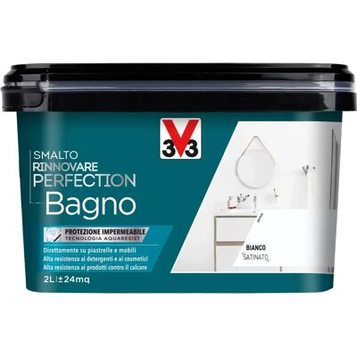 V33 Smalto Bagno - Bianco Satinato - Alta Resistenza Impermeabile V33 Smalto Bagno - Bianco Satinato - Alta Resistenza Impermeabile