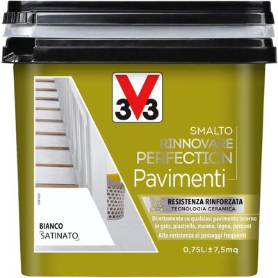 V33 - Smalto ad acqua per pavimenti - Bianco satinato - 0,75L V33 - Smalto ad acqua per pavimenti - Bianco satinato - 0,75L