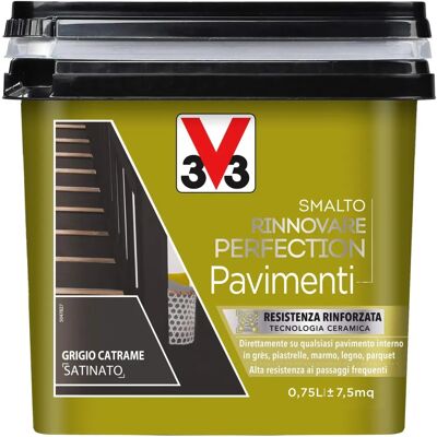V33 Smalto pavimenti grigio satinato - Uso interno 0,75L V33 Smalto pavimenti grigio satinato - Uso interno 0,75L