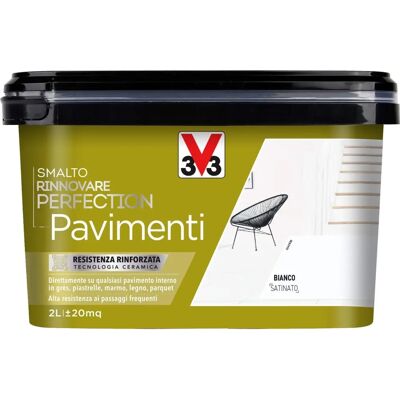 V33 Smalto all'Acqua per Pavimenti - Bianco Satinato - 2L V33 Smalto all'Acqua per Pavimenti - Bianco Satinato - 2L