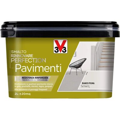 V33 - Smalto Rinnovare Perfection Pavimenti Bianco Piuma Satinato 2L - Smalto per pavimenti V33 - Smalto Rinnovare Perfection Pavimenti Bianco Piuma Satinato 2L - Smalto per pavimenti