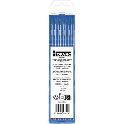Elettrodi Tungsteno WL20 Toparc - 150mm - Blu - Saldatura Elettrodi Tungsteno WL20 Toparc - 150mm - Blu - Saldatura