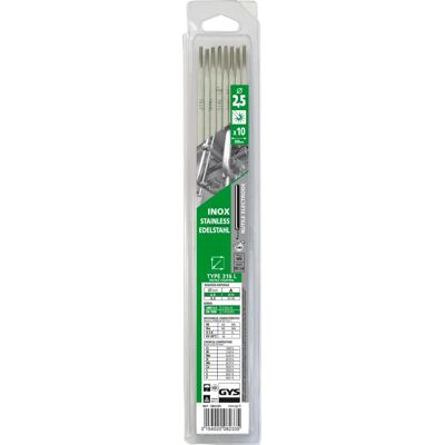 GYS Elektrody z nerezové oceli - 10 ks, 2,5 mm x 350 mm - 40-80A GYS Elektrody z nerezové oceli - 10 ks, 2,5 mm x 350 mm - 40-80A