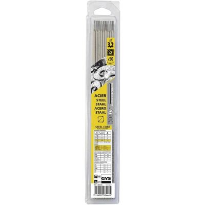 GYS Rutilo ocelové elektrody - 50 ks - 3.2mm x 300mm - Max 115A GYS Rutilo ocelové elektrody - 50 ks - 3.2mm x 300mm - Max 115A