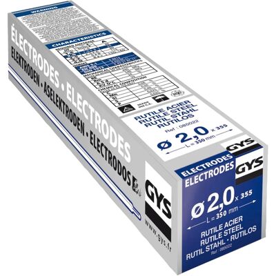 GYS 355 Rutilové elektrody - Ocel - 2mm - 350mm - 5kg GYS 355 Rutilové elektrody - Ocel - 2mm - 350mm - 5kg