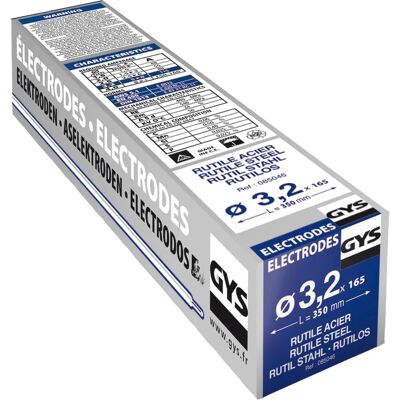 GYS Svářečské elektrody - 085046 - Rutil v oceli - 165 kusů - Ø3,2mm GYS Svářečské elektrody - 085046 - Rutil v oceli - 165 kusů - Ø3,2mm