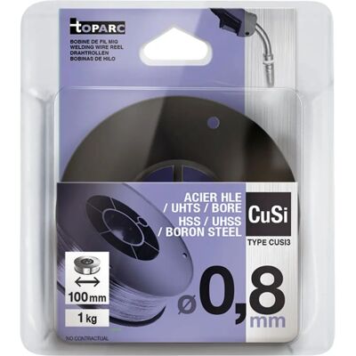 GYS CUSI3 Stålsvetsrulle - 100mm, 1kg, 0,8mm - MIG, Cu-Si legeringar GYS CUSI3 Stålsvetsrulle - 100mm, 1kg, 0,8mm - MIG, Cu-Si legeringar