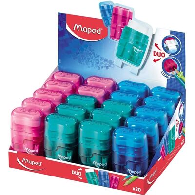 Maped Orange Skärpstift Gummi CONNECT TRANSLU 2 Hål - Skärpstift med Gummi Maped Orange Skärpstift Gummi CONNECT TRANSLU 2 Hål - Skärpstift med Gummi